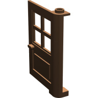 Lego dveře s oknem (prosklené) 1x4x5, hnědá (4179424)